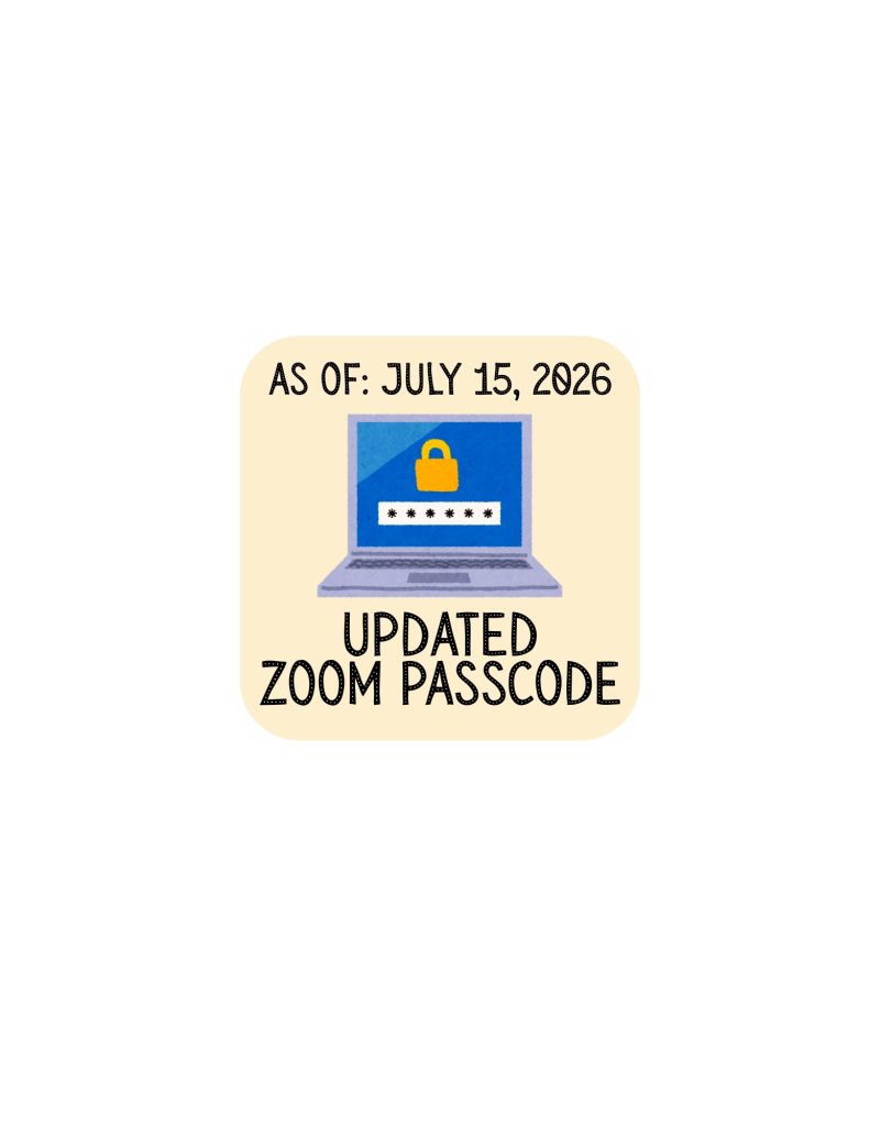 updated zoom passcode